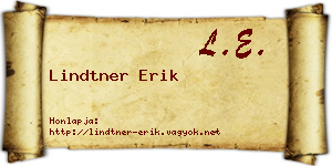 Lindtner Erik névjegykártya